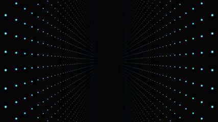 Wall Mural - moving through abstract fractal point matrix lattice. moving infinite square twisted tunnel of shini