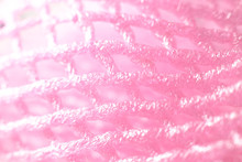 Macro Closeup Soft Pink Fruit Net With Light Shine On