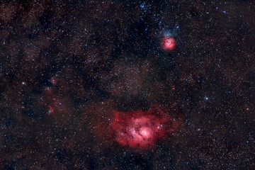 Wall Mural - M8 and M20, The Lagoon and Trifid Nebula in Sagittarius