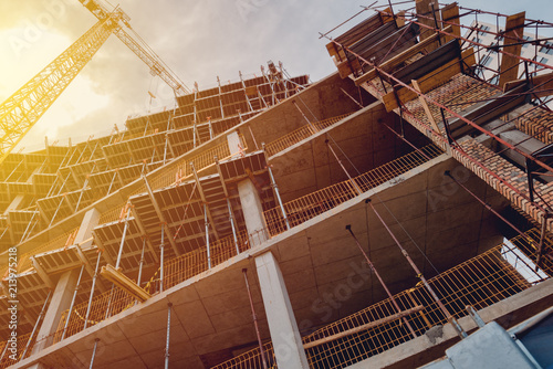 Fotomural Building construction site with scaffolding