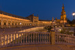 Night view of the Plaza de Espana in Seville, Andalusia,Spain