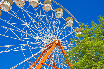 Empty Ferris Wheel - Pandemic Fears - Summer Amusement - Sunny Day - Empty Fairground