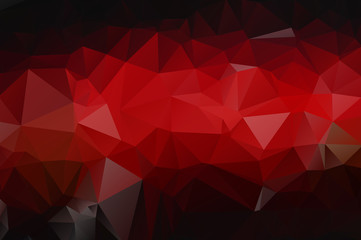 Canvas Print - Gradient background of red and black triangles