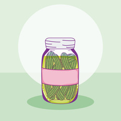 Canvas Print - Cucumbers in mason jar