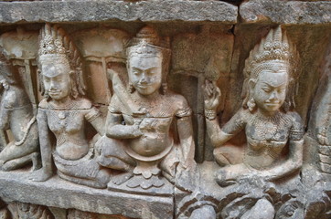 Wall Mural - cambodia sculpture ancient hindu temple angkor ruins