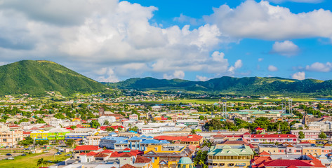 Fototapete - Colorful St Kitts Town