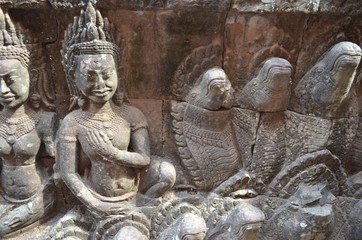 Wall Mural - cambodia sculpture ancient hindu temple angkor ruins