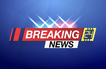 Wall Mural - Banner breaking news, important news, headline in the form of flashing lights police. Vector image.