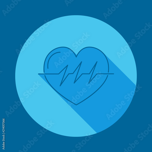 Photo  Heart Beat flat long shadow icon