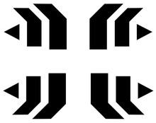 Arrow Of Rectangular Elements Negative Space Minimalistic Logo
