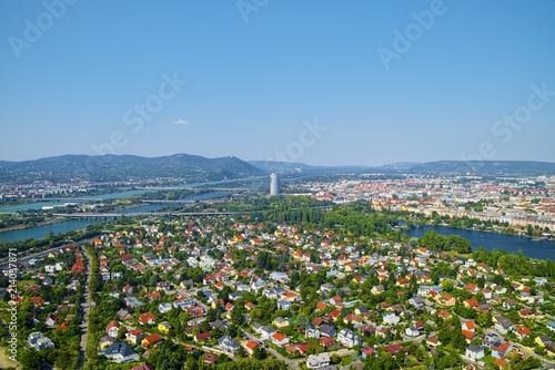 Plakat Widok z lotu ptaka Wiedeń miasto, Austria