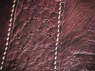 Wall Mural - Brown leather texture or background