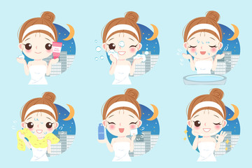 Sticker - cute cartoon skin care woma