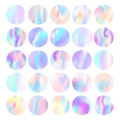 Wall Mural - holographic abstract backgrounds set. futuristic holographic backdrop with gradient mesh. 90s, 80s r