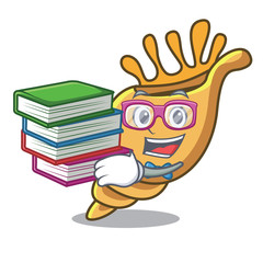 Poster - Student with book sea shell mascot cartoon