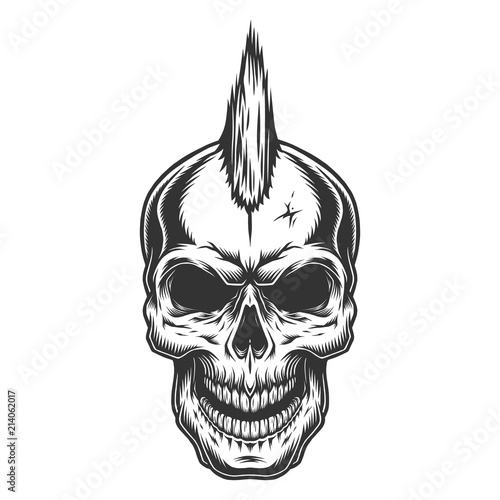 Skull in vintage stule