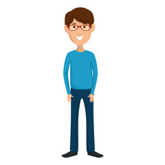 Canvas Print - young man with glasses avatar character