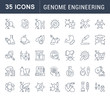 © M.Style - Set Vector Line Icons of Genome Engineering.