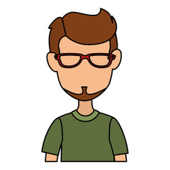 Canvas Print - young man with glasses avatar character vector illustration design