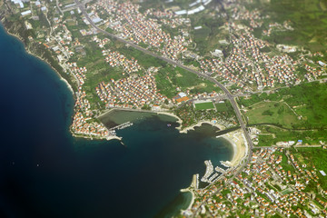 Wall Mural - Aerial view of Stobreč village in Croatia.