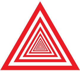 Poster - Red and white triangular illusion