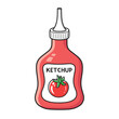 Tomato ketchup bottle isolated.