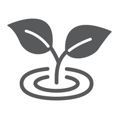 Leaf glyph icon, ecology and plant, flora sign, vector graphics, a solid pattern on a white background, eps 10.