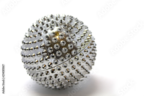 Eastern medicine. Set for su-Jok massage ball and magnetic ring on a white  background. Massage of the hands and feet Stock Photo | Adobe Stock