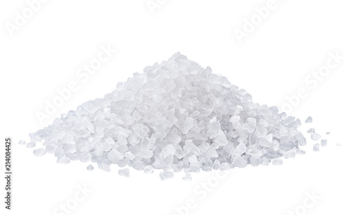 Cuadros en Lienzo heap of salt isolated on white background.