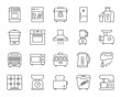 Kitchen Appliance simple line icons vector set