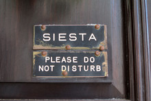 Siesta Sign On The Door