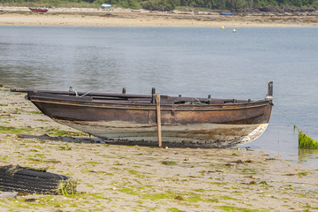 Naklejka na meble wooden fishing boat on the coast