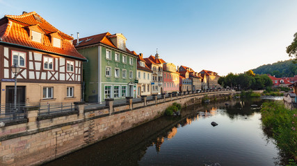 Wall Mural - Medieval German Bavarian Town of Kronach in Summer. Lovely historical houses