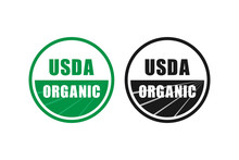 Usda Organic Certified Stamp Symbol No Gmo Vector Icon