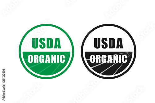 Cuadros en Lienzo usda organic certified stamp symbol no gmo vector icon