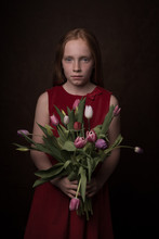 Girl With Tulips