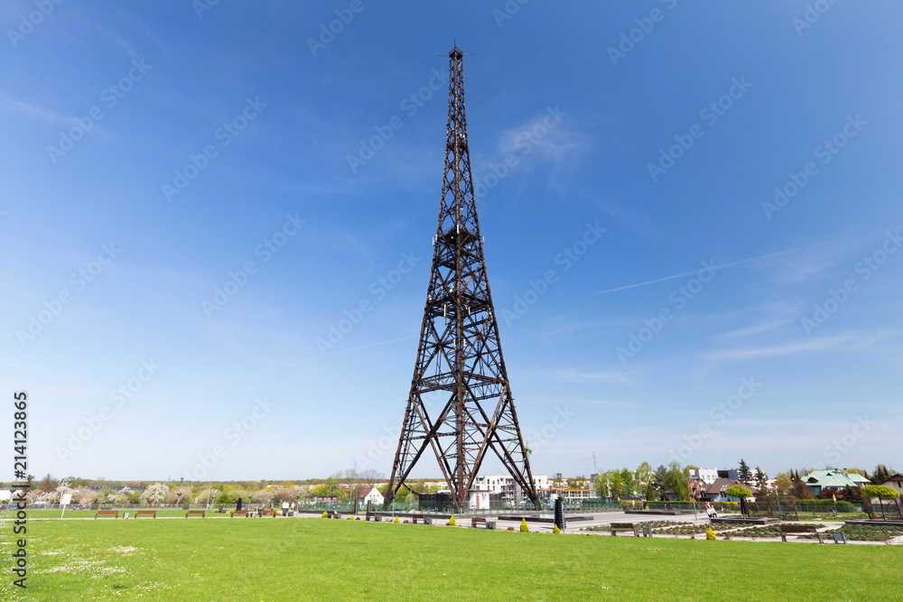 Obraz na płótnie Gliwice in Silesia. An old wooden radio tower, one of the symbols of the beginning of the Second World War in Poland. w salonie