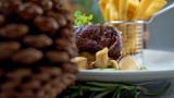 Fototapeta  - Cooking a fillet steak food photography recipe idea