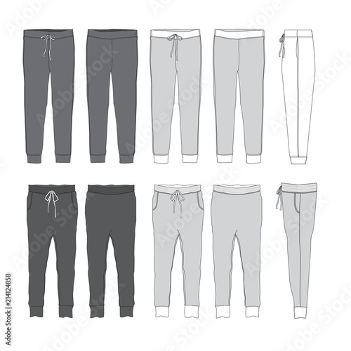 Vector Jogger Pants template Stock Vector | Adobe Stock