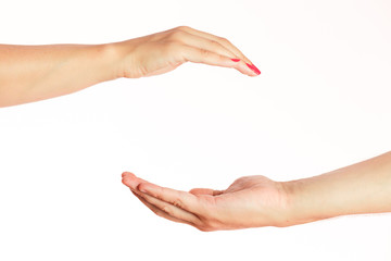 Man and woman hands isolated