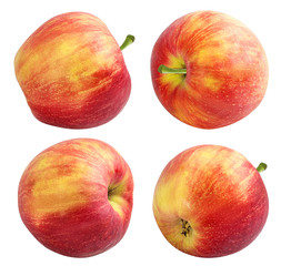 Wall Mural - Fresh red apple isolated on white background with clipping path