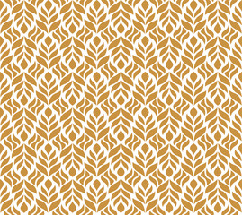  Elegant Golden Floral Vector Seamless Pattern. Decorative Flower Illustration. Abstract Art Deco Background with Leaves.