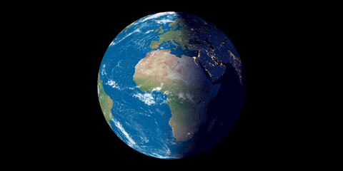 Wall Mural - planet eath black background
