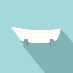 Canvas Print - Retro bathtube icon. Flat illustration of retro bathtube vector icon for web design