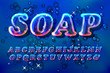 Color soap or glass bubble font