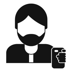 Poster - Hipster man take selfie icon. Simple illustration of hipster man take selfie vector icon for web design isolated on white background