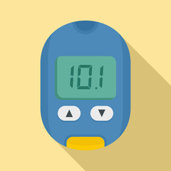 Sticker - Home glucometer icon. Flat illustration of home glucometer vector icon for web design