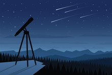 Astronomy And Beautiful Night Sky Scene