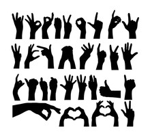Various Motions And Finger Marks Silhouettes, Art Vector Design