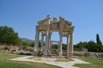 Canvas Print - Aphrodisias ancient greek city tyrkey caria ruins stones marble summer